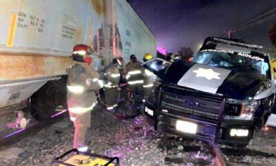 Arrolla tren a patrulla en Hidalgo; mueren dos policías